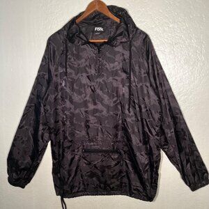 FBRK MEN'S NYLON ANORAK JACKET Small Windbreaker Hood & Front Pocket Zip